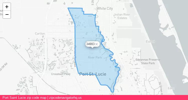 Port Saint Lucie City is a small town located Florida, in the South region of the United States, and its official zip code is 34983. Port Saint Lucie city more data from ValidUsapostalcodes | ValidUsapostalcodes