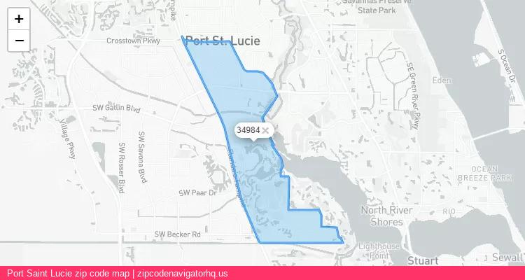 Port Saint Lucie City is a small town located Florida, in the South region of the United States, and its official zip code is 34984. Port Saint Lucie city more data from ValidUsapostalcodes | ValidUsapostalcodes
