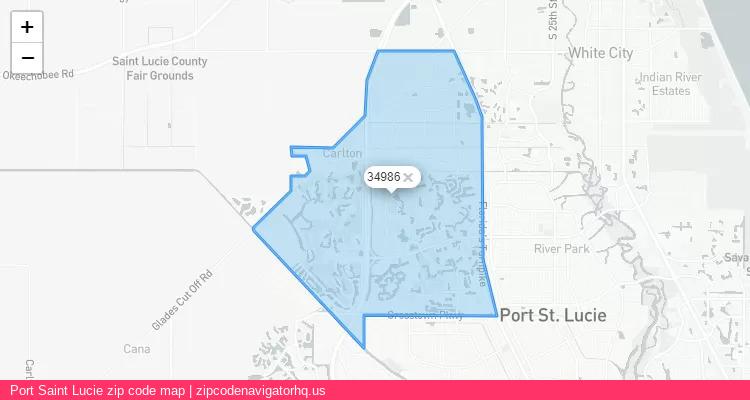 Port Saint Lucie City is a small town located Florida, in the South region of the United States, and its official zip code is 34986. Port Saint Lucie city more data from ValidUsapostalcodes | ValidUsapostalcodes