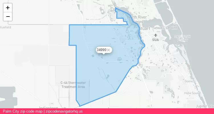 Palm City City is a small town located Florida, in the South region of the United States, and its official zip code is 34990. Palm City city more data from ValidUsapostalcodes | ValidUsapostalcodes