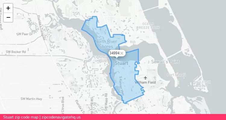 Stuart City is a small town located Florida, in the South region of the United States, and its official zip code is 34994. Stuart city more data from ValidUsapostalcodes | ValidUsapostalcodes
